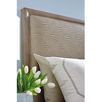 The Bedroom Centerpiece Features a Durable and Beautiful Headboard Upholstered in Basket-Woven Faux Leather